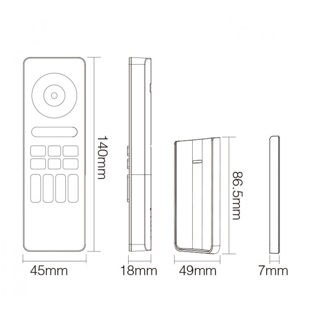 Télécommande - Murale Dimmer RGB et CCT - 4 zones - MiBoxer C5 - Noir