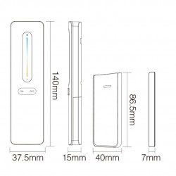 Télécommande murale Dimmer/CCT - 1 zone - MiBoxer C3 - Blanc