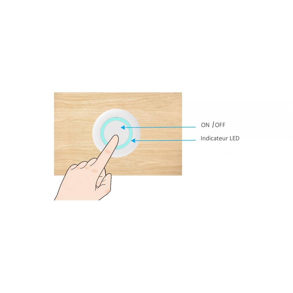 Interrupteur variateur tactile encastrable pour ruban LED - 2.5A - de 5 à 24V