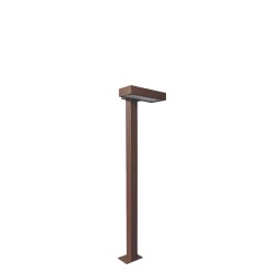 Borne LED d'extérieur 18W à éclairage latéral - 65 cm - Corten - BOKIA