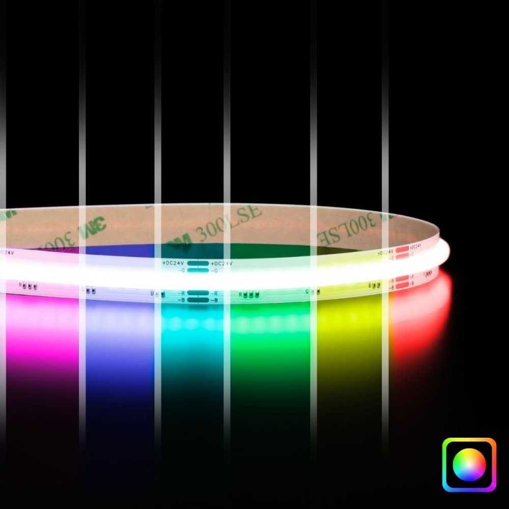 Ruban LED COB RGB à la coupe - 14W/m - IP20 - 768 LED/m - 24V