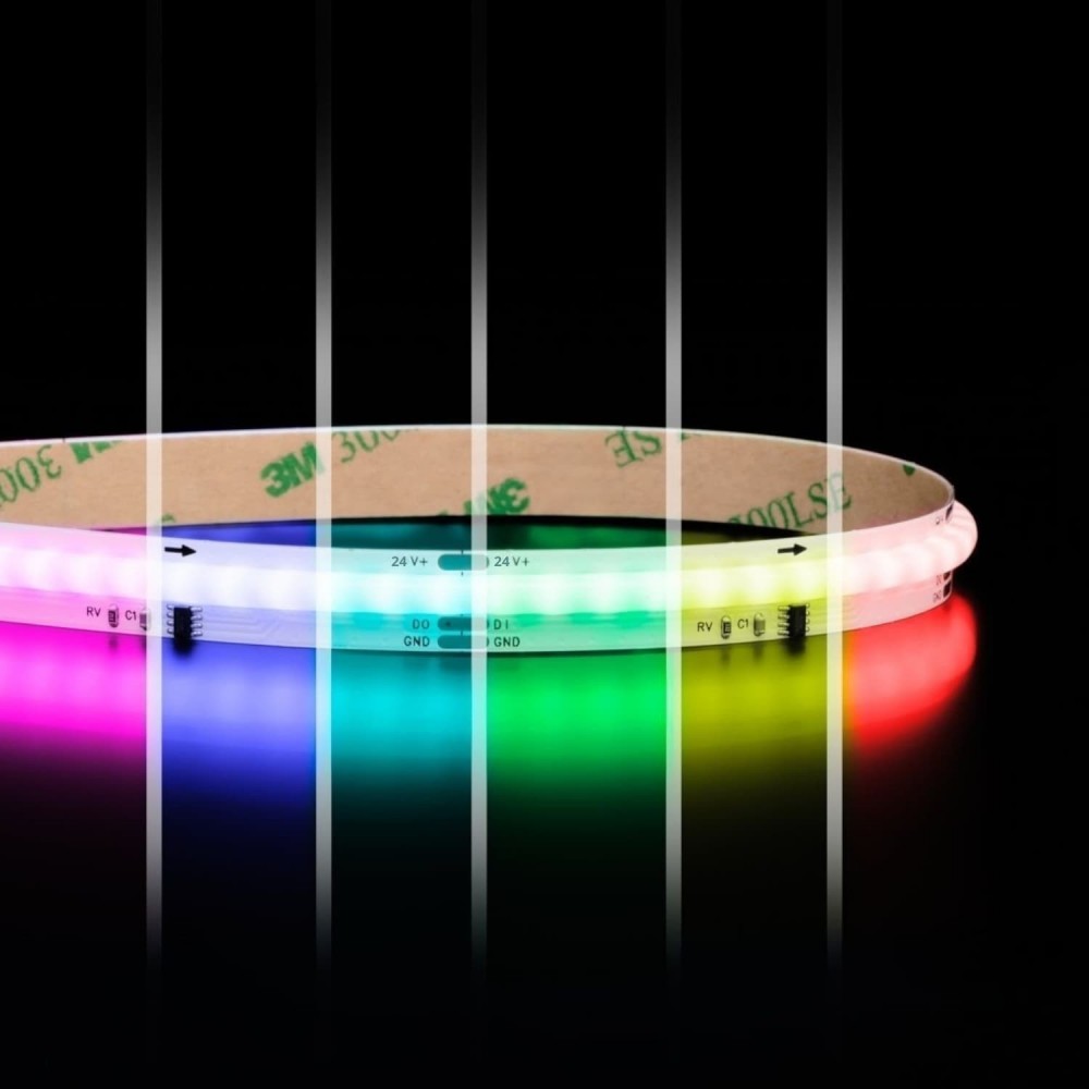 Ruban LED digital COB RGB - 18W/m - IP20 - 576 LED/m - WS2811 - 5m - 24V