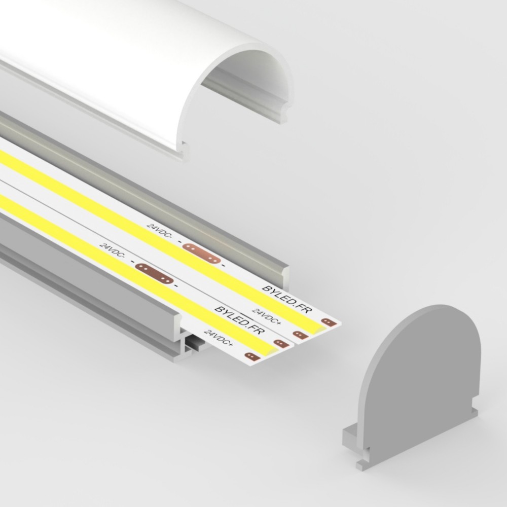 Profilé aluminium demi-tube pour ruban LED - C113