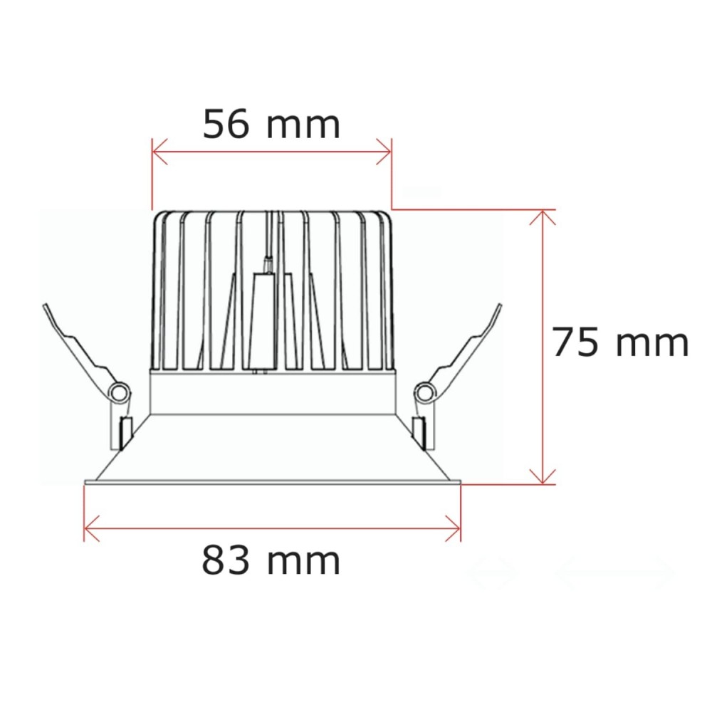 Spot LED encastrable fixe 10W - IP54 - RE2020 / RT2012 - Waard
