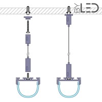 Kit de suspension pour profilé LED demi-tube - C113