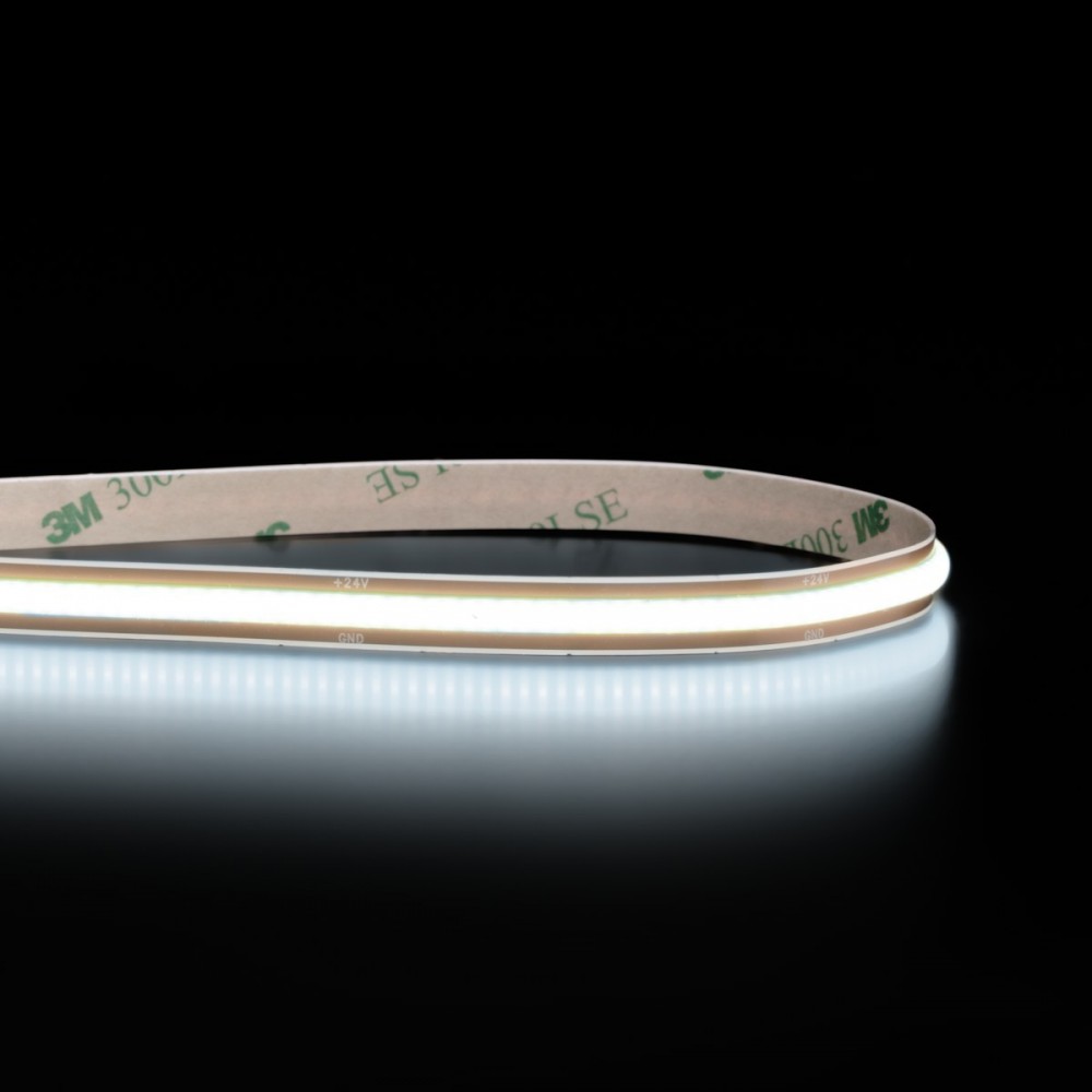 Ruban LED COB Haute efficacité à la coupe - 8W/m - 125 lm/W - Blanc - 320LED/m - IP20 - 24V
