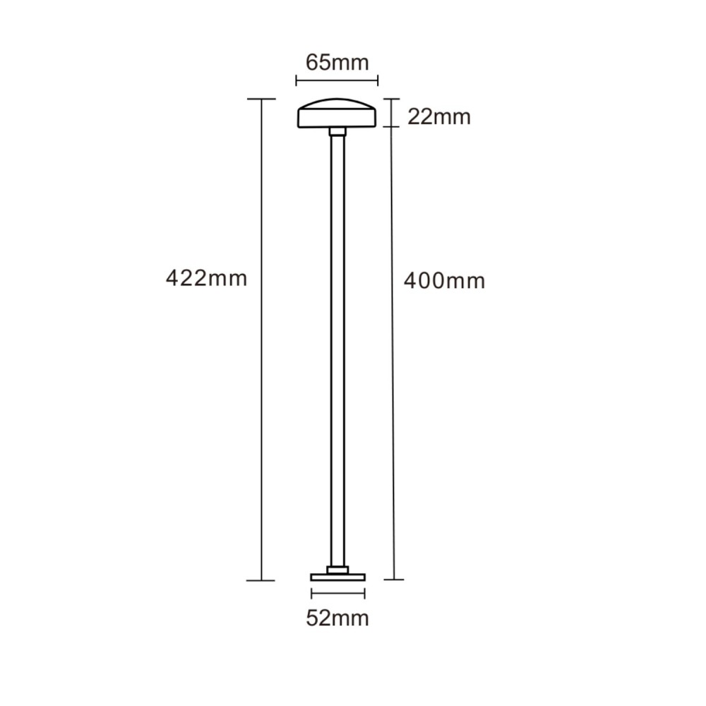 Borne LED extra fine d'extérieur à tête bombée - 3W -24V- 40 cm - Coloris vert- HAALÖ