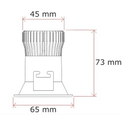 Spot LED encastrable fixe 5W - IP54 - RE2020 / RT2012 - Waard