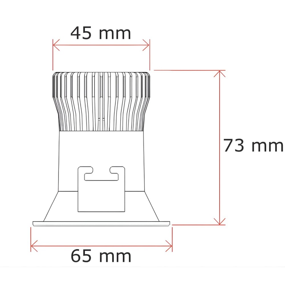 Spot LED encastrable fixe 5W - IP54 - RE2020 / RT2012 - Waard