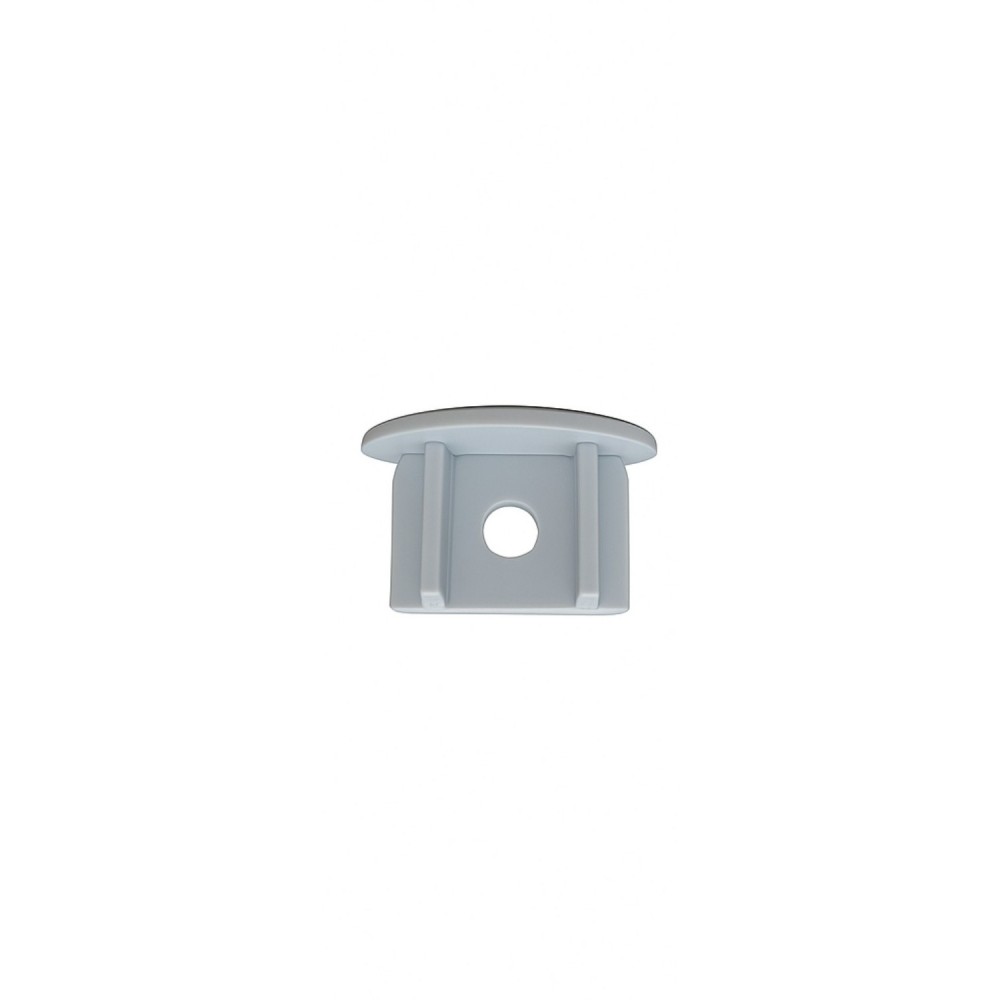 Embout de finition gris troué pour profilé E15 (l'unité)