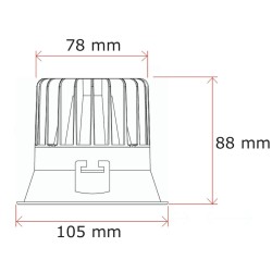Spot LED encastrable fixe 15W - IP54 - RE2020 / RT2012 - Waard