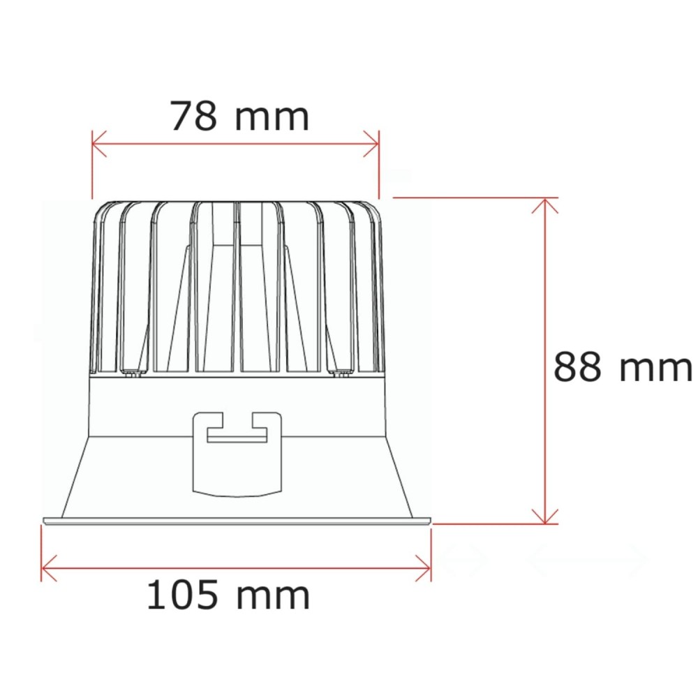 Spot LED encastrable fixe 15W - IP54 - RE2020 / RT2012 - Waard