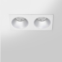 HERVE - Spot LED encastré double carré blanc 14W, couleurs au choix - Miror