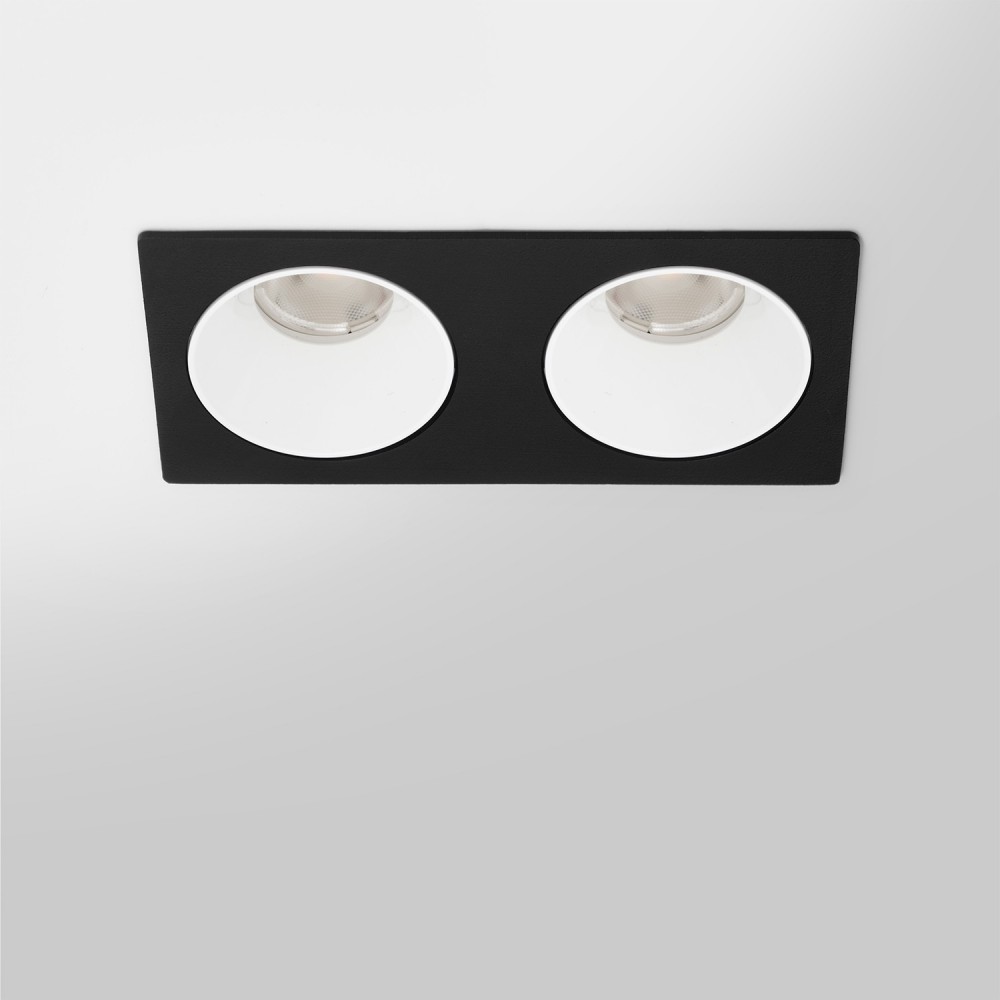 RV - Spot LED encastré double carré blanc 14W, couleurs au choix - Miror