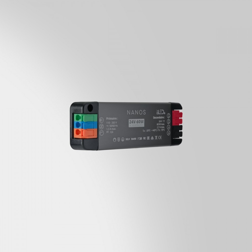 Mini alimentation 24V nano - Modèles de 36W à 180W au choix - IP20 - Tension constante