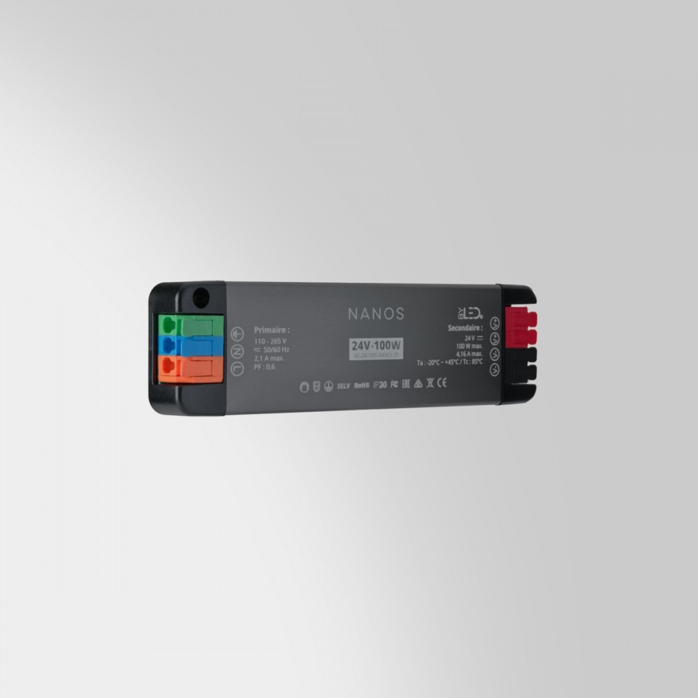 Mini alimentation 24V nano - Modèles de 36W à 180W au choix - IP20 - Tension constante