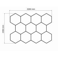 Plafonnier LED hexagonal nid d'abeille 11 alvéoles - 330W - 112 lm/W - 230V - ORNET