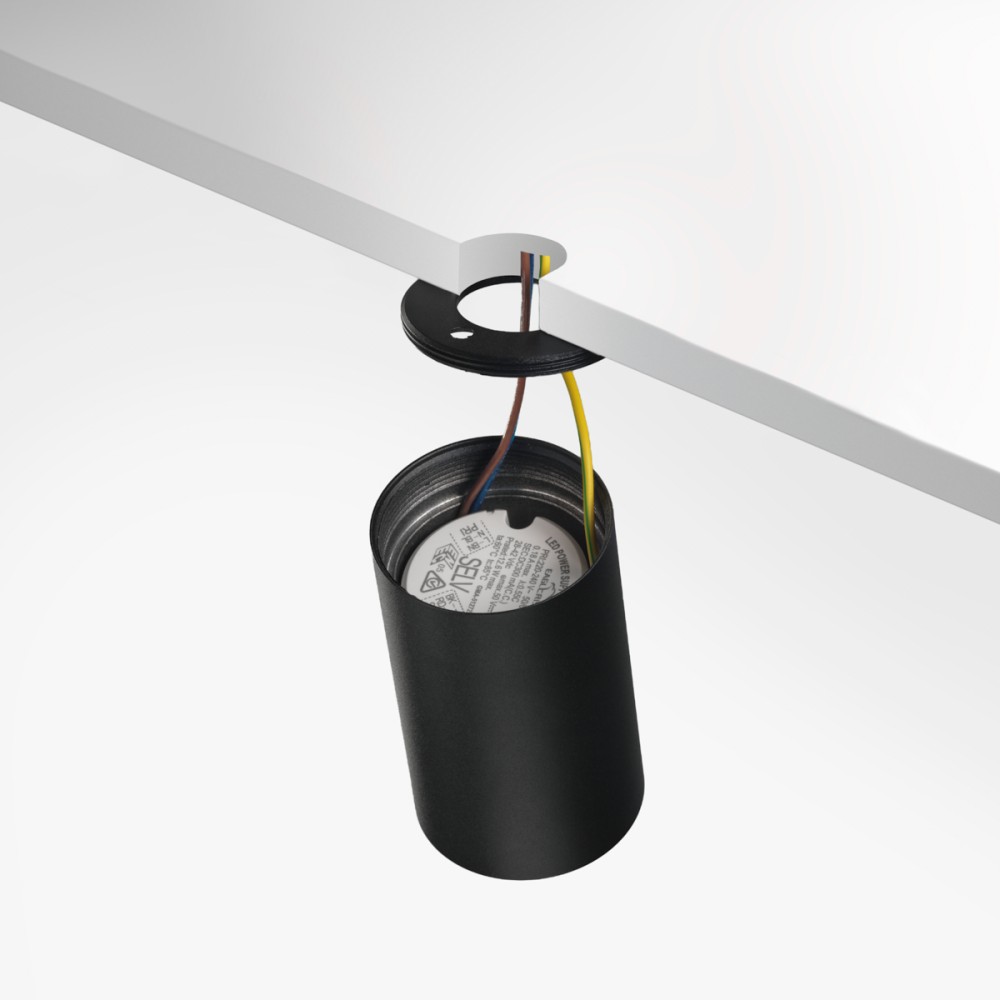Spot LED en applique noir BAREL 12W