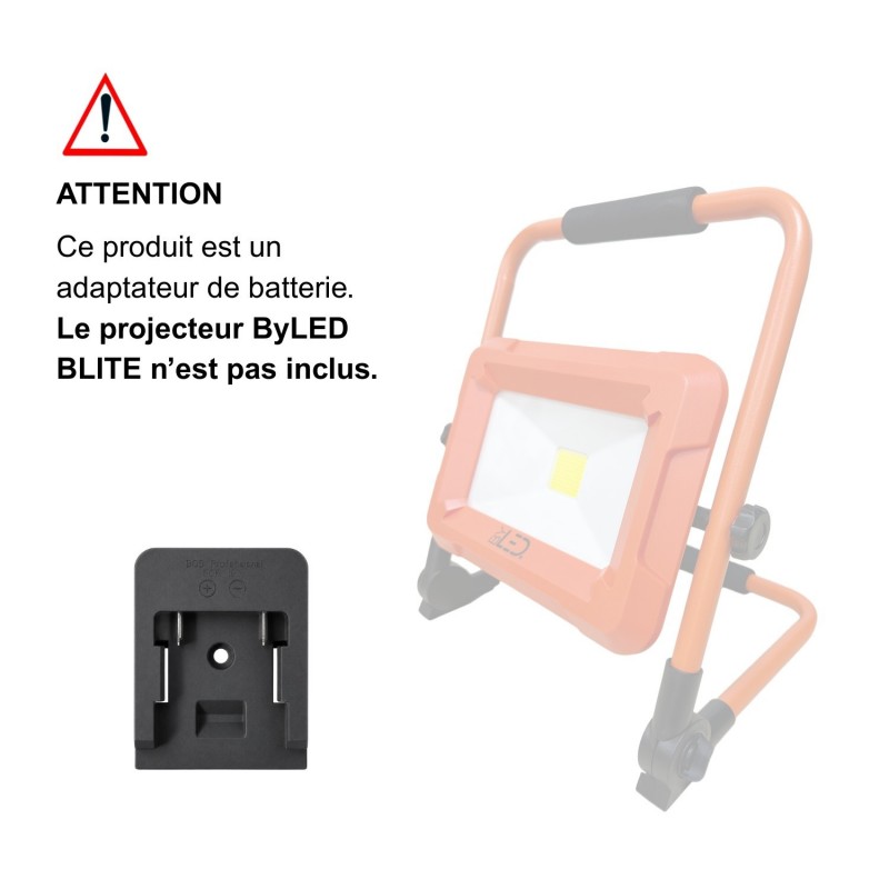Adaptateur Bosch pour projecteur de chantier LED sur batterie BLITE