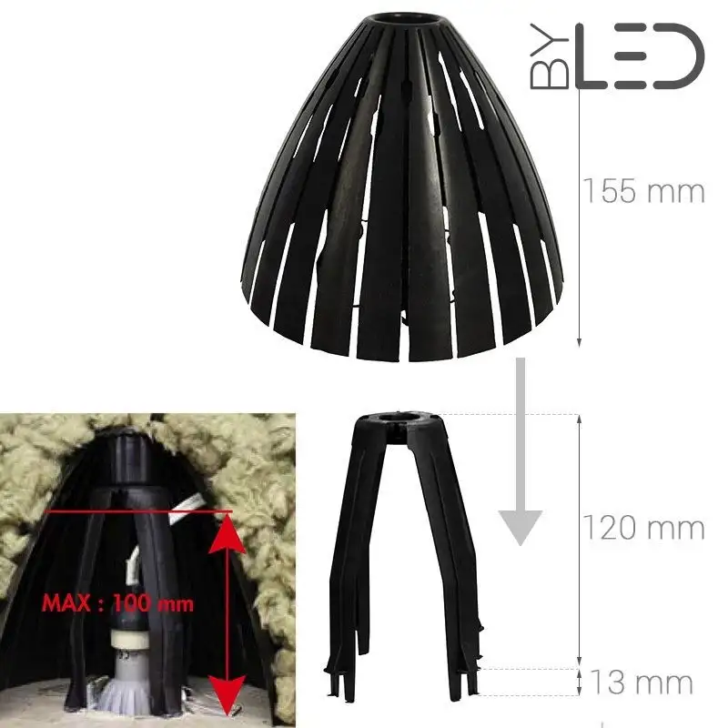 Lot de 5 écarteurs d'isolant (soufflé ou projeté) pour spots LED encastrés