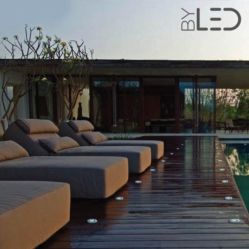 Spot LED encastré de sol rond inox 1W - 12V - QINOX 62 mm