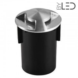 Spot LED encastré de sol balise inox 3W - 230V - QINOX 92 mm-B3