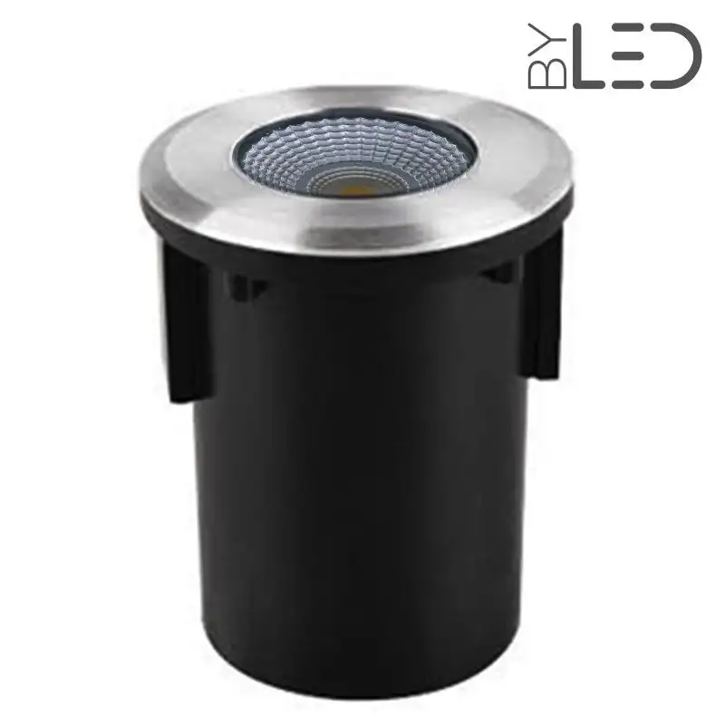 Spot LED encastré de sol rond inox 3W - COB - 12V - QINOX 92 mm