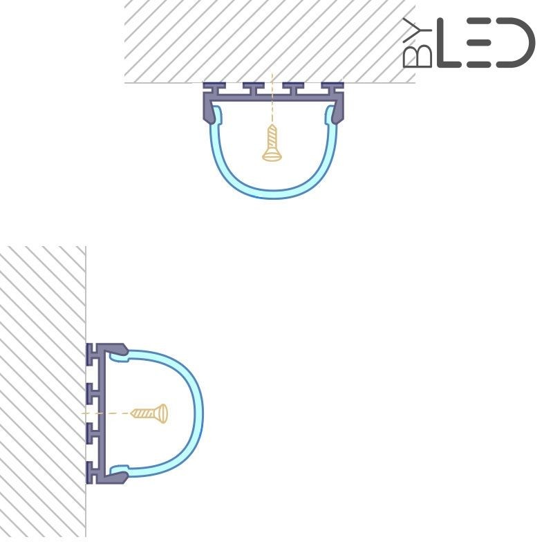Profilé LED aluminium LED demi-tube - CRAFT - C13