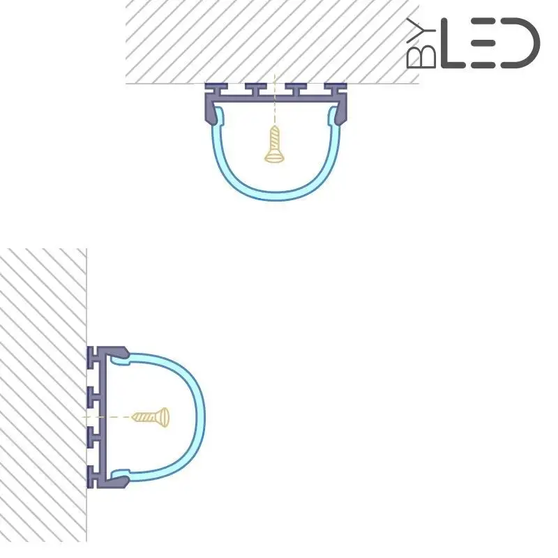 Profilé LED aluminium LED demi-tube - CRAFT - C13