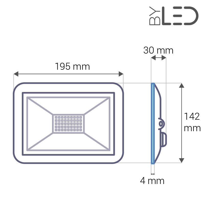 Shape – Projecteur LED ultra plat 30W Noir - 230V - extérieur/intérieur