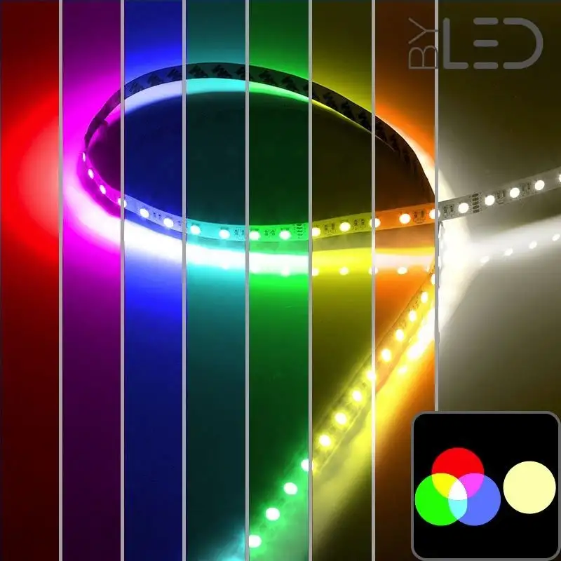 Ruban IP65 5050 - RGB + Blanc chaud - 19,2W/m