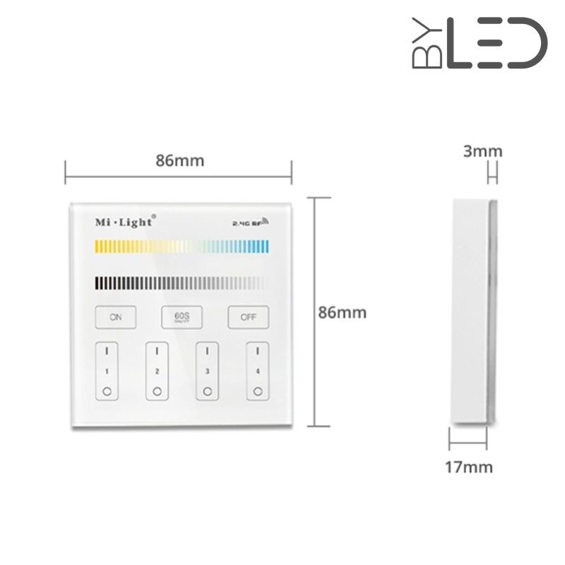 Télécommande murale 4 zones CCT - Milight B2