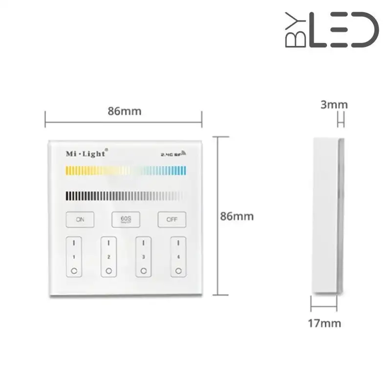 Télécommande murale 4 zones CCT - Milight B2