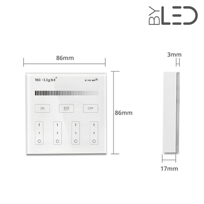 Télécommande murale 4 zones Dimmer - Milight B1