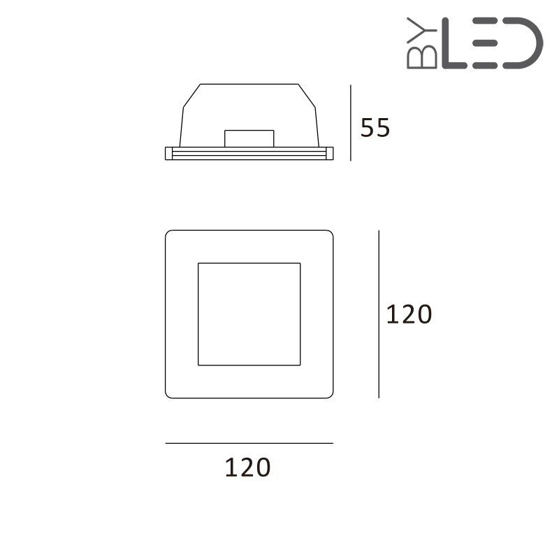 Spot encastrable en plâtre carré profond STAFF