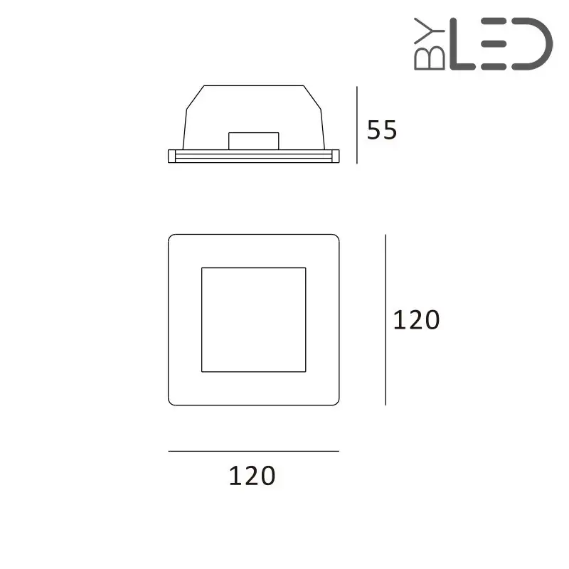 Spot encastrable en plâtre carré profond STAFF