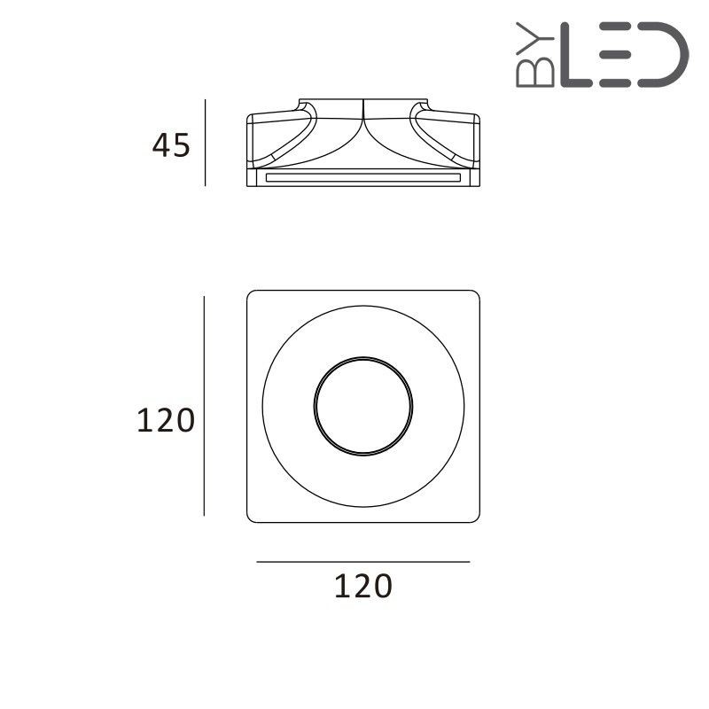 Spot encastrable en plâtre rond incurvé STAFF