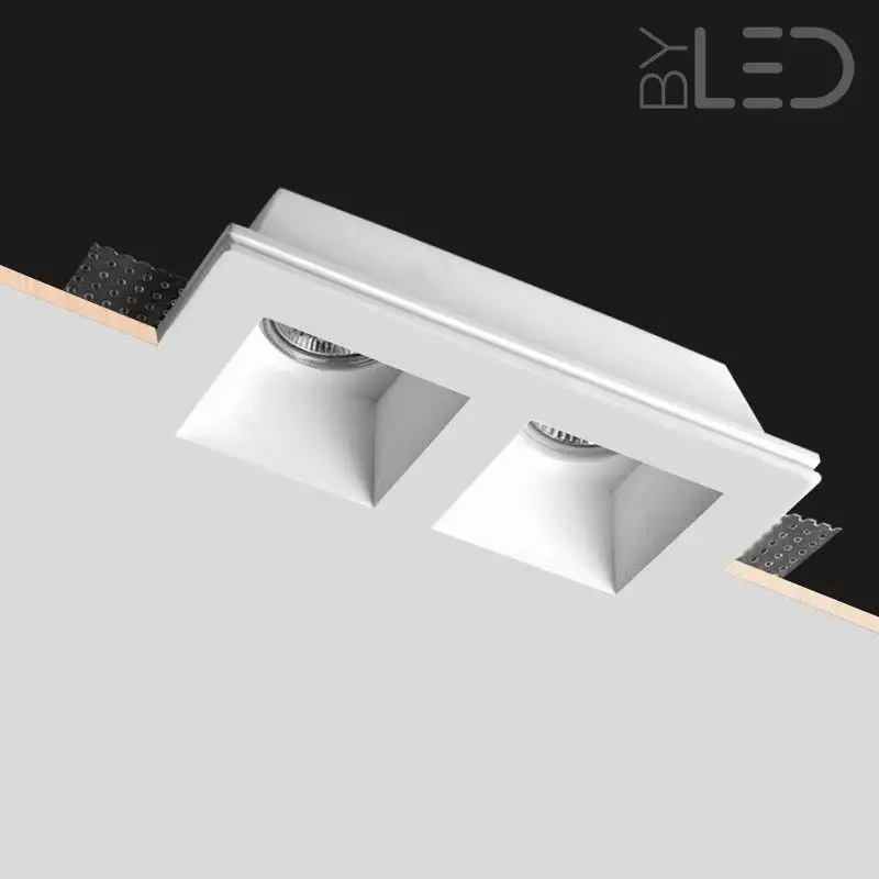 Spot encastrable en plâtre carré profond double STAFF Spot encastrable en plâtre carré profond double STAFF