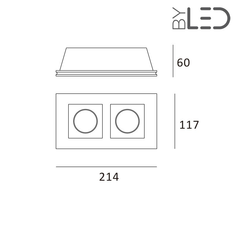 Spot encastrable en plâtre carré profond double STAFF