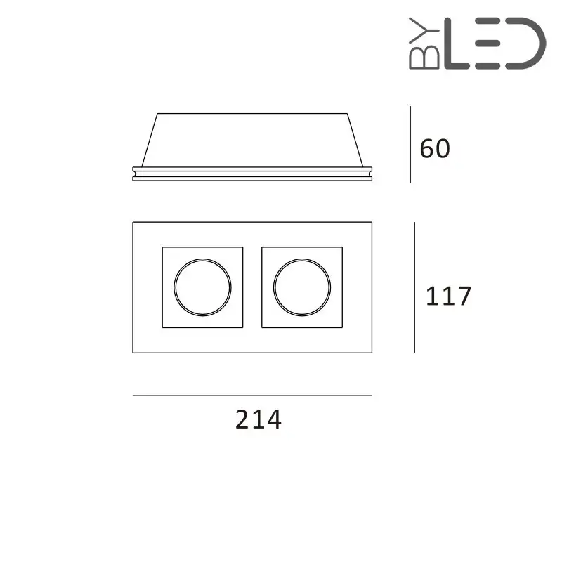 Spot encastrable en plâtre carré profond double STAFF Spot encastrable en plâtre carré profond double STAFF