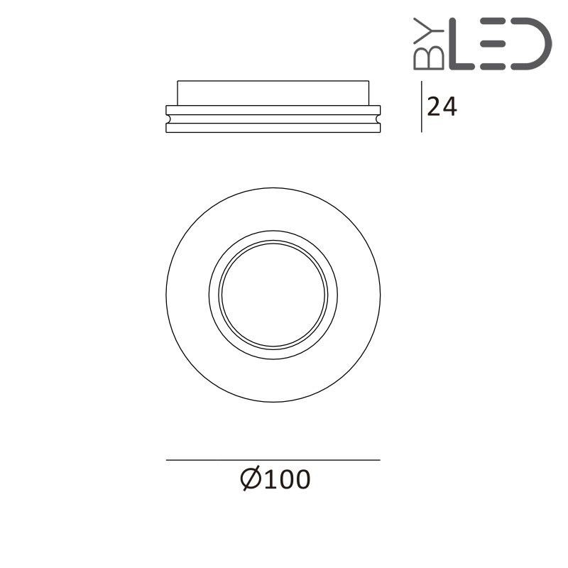 Spot encastrable en plâtre rond plat STAFF