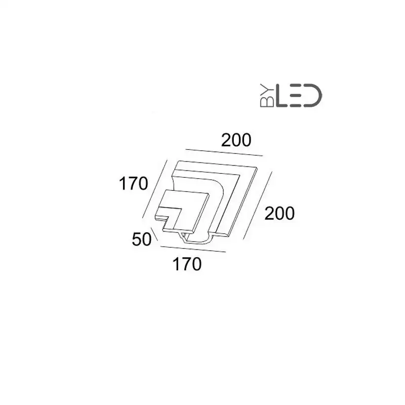 Profil linéaire d'angle intérieur en plâtre pour ruban LED STAFF