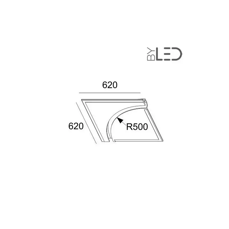 Profil arrondi ¼ de cercle en plâtre pour ruban LED – STAFF