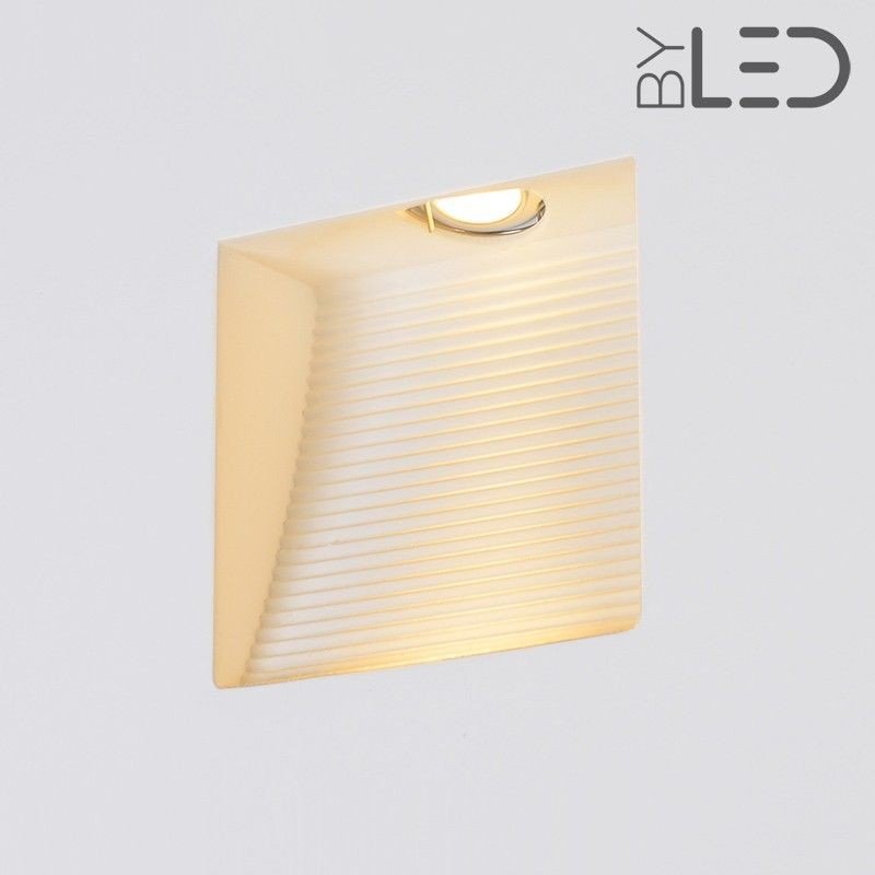 Spot LED encastré mural carré strié - 1W STAFF