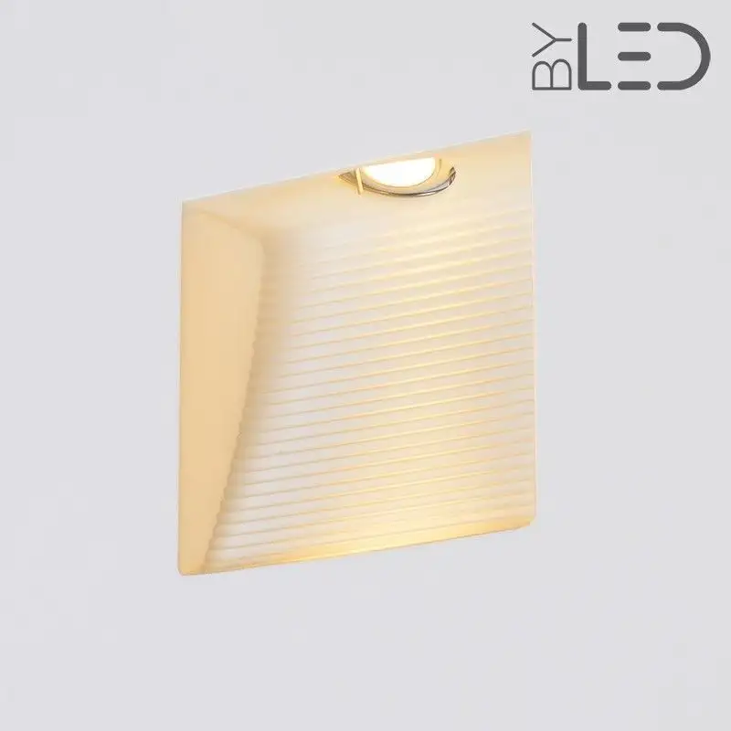 Spot LED encastré mural carré strié - 1W STAFF