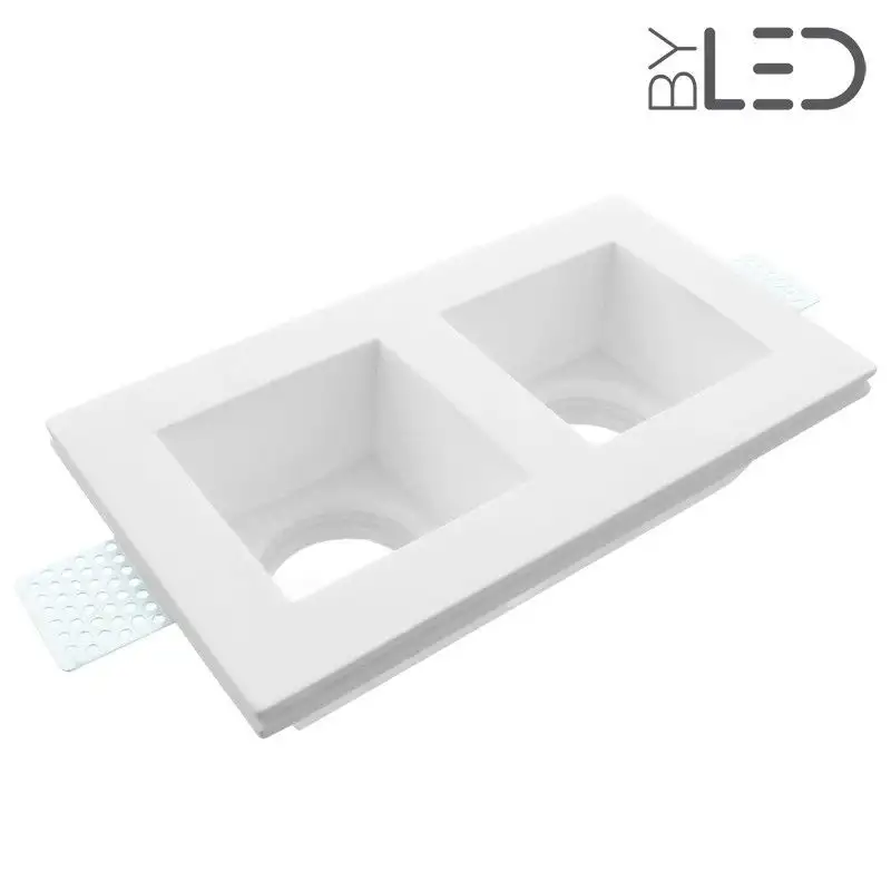 Spot encastrable en plâtre carré profond double STAFF