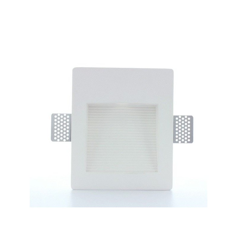 Spot LED encastré mural carré strié - 1W STAFF