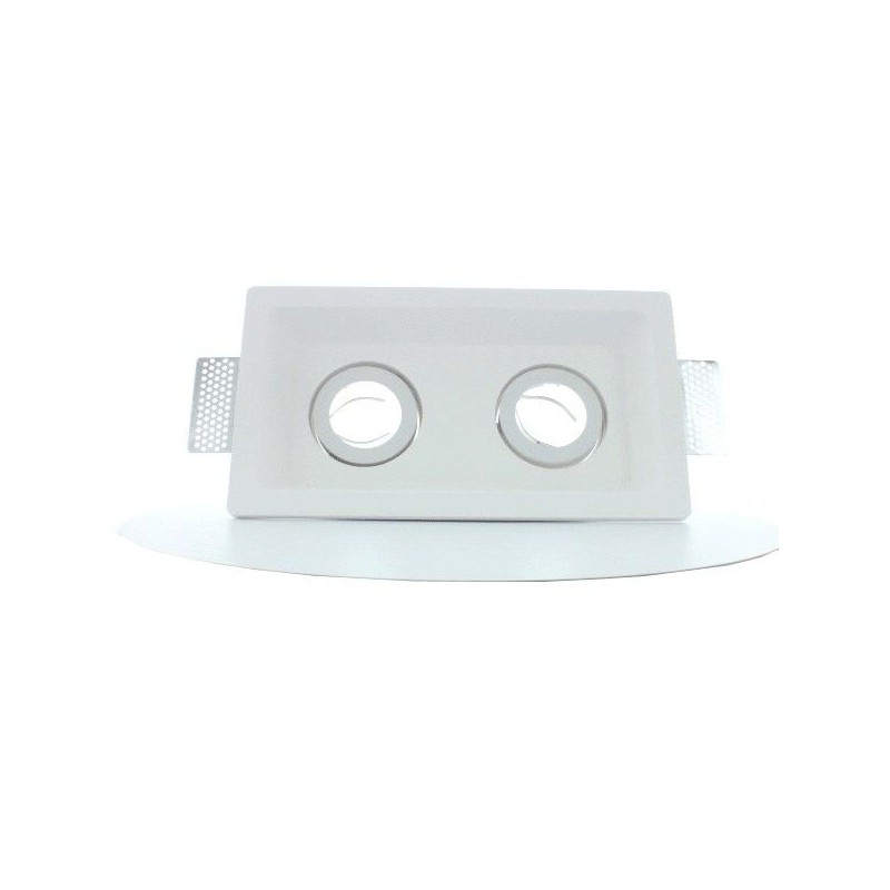 Spot encastrable en plâtre carré orientable double STAFF