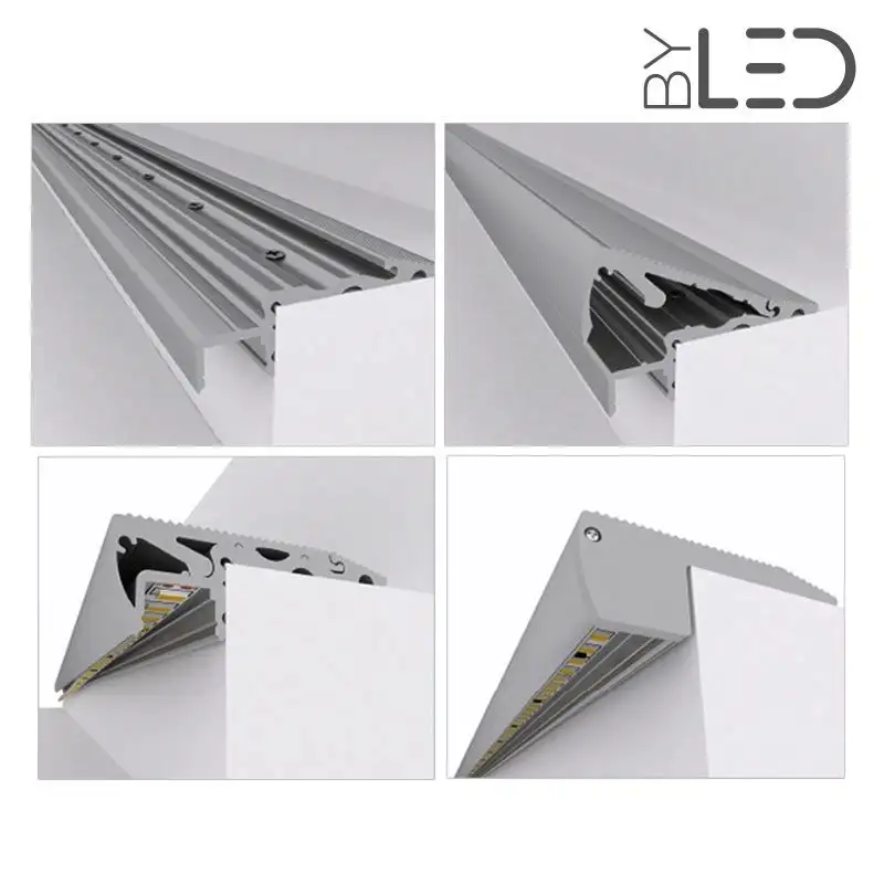 Profilé aluminium contre-marches escaliers pour ruban LED - CRAFT - S01