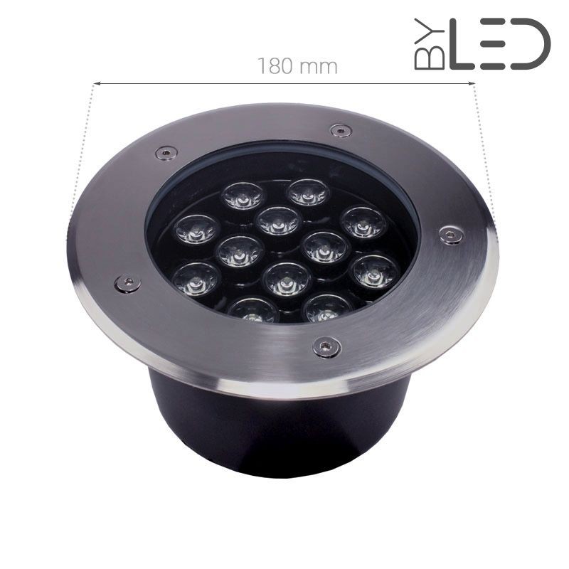 Spot LED encastré de sol inox 24V 12 W - Terra 12 - RGB